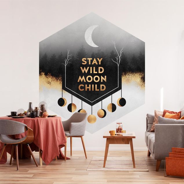 papel de parede para quarto de casal moderno Stay Wild Moon Child