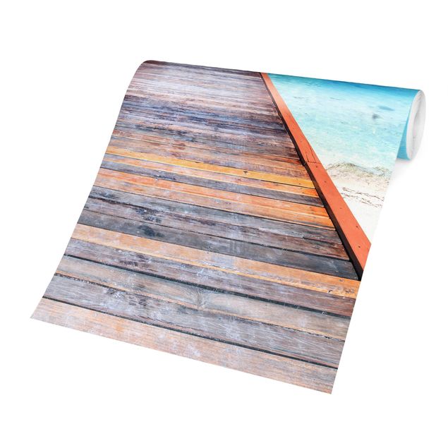papel de parede moderno para sala Boardwalk At The Ocean
