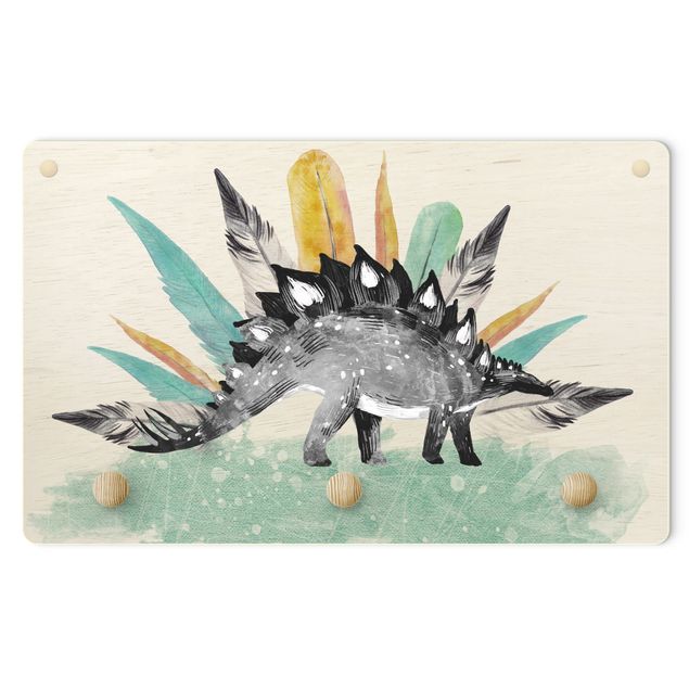 Cabide de parede infantil Stegosaurus With Crown Of Feathers