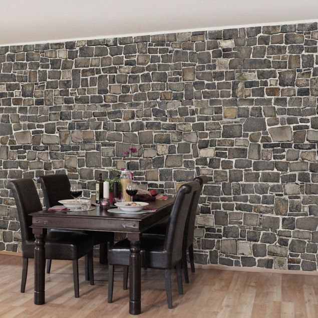 Papel de parede pedra rústica Quarry Stone Wallpaper Natural Stone Wall