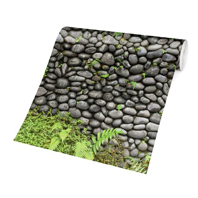 Papel de parede padrões Stone Wall With Plants
