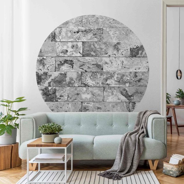 papel de parede efeito marmore Stone Wall Natural Marble Grey