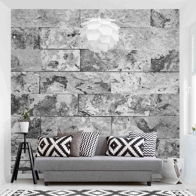 papel de parede mármore Stone Wall Natural Marble Grey