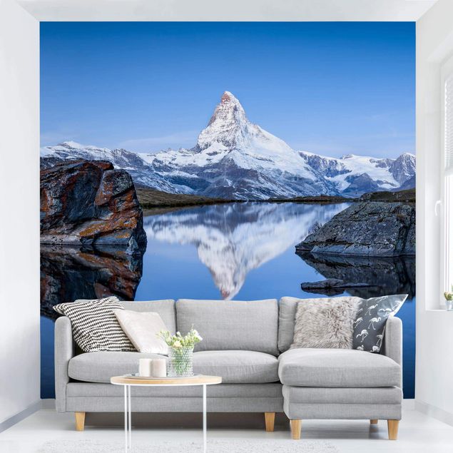 papéis de parede cidade Stellisee Lake In Front Of The Matterhorn