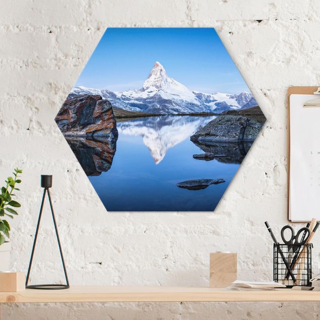 decoraçao para parede de cozinha Stellisee Lake In Front Of The Matterhorn