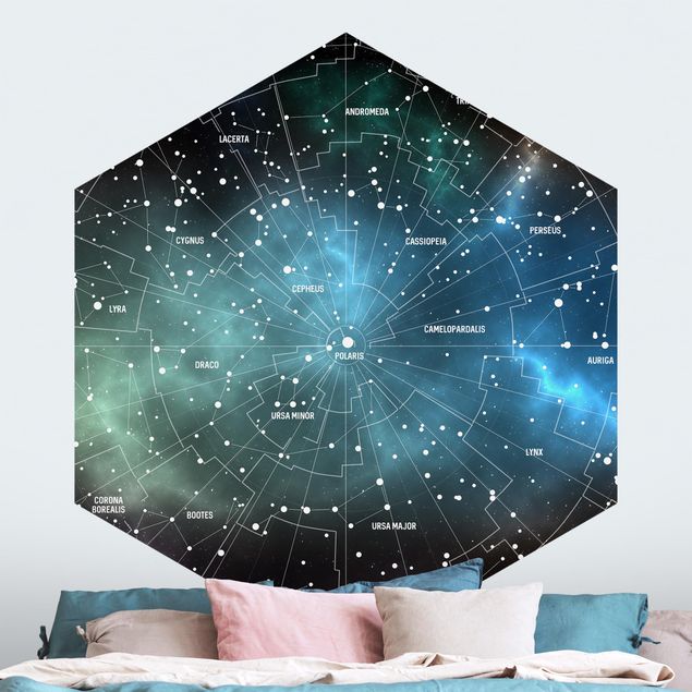 Papel de parede céu Stellar Constellation Map Galactic Nebula
