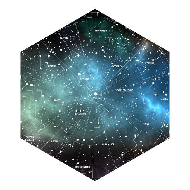 Papel de parede azul Stellar Constellation Map Galactic Nebula