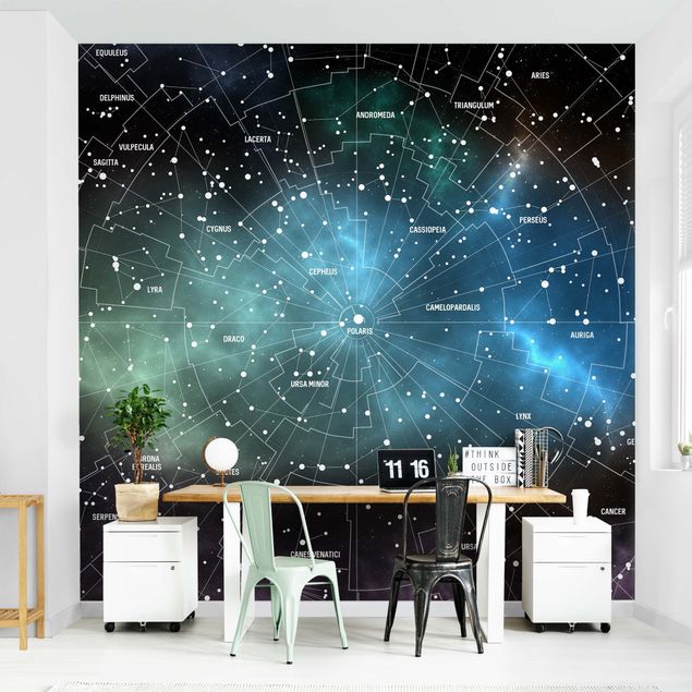 decoraçao para parede de cozinha Stellar Constellation Map Galactic Nebula