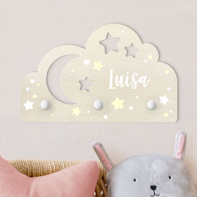 decoração para quartos infantis Starry Cloud And Moon With Customised Name