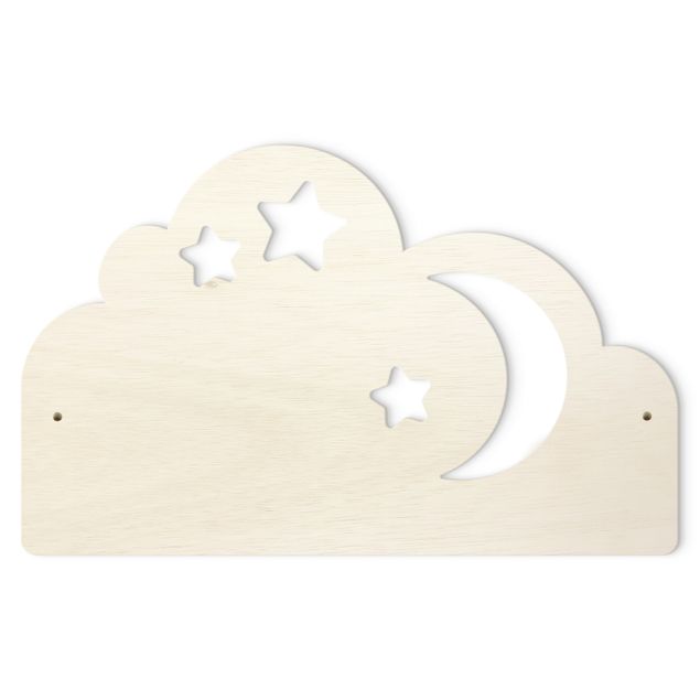 Cabide de parede infantil Starry Cloud And Moon With Customised Name