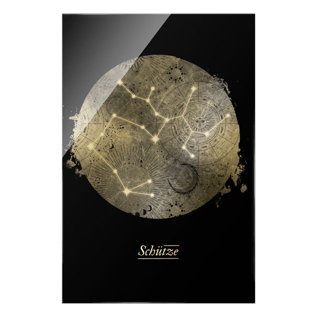 quadro de vidro Zodiac Sign Sagittarius Silver