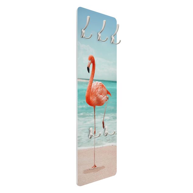 Cabide de parede Beach With Flamingo