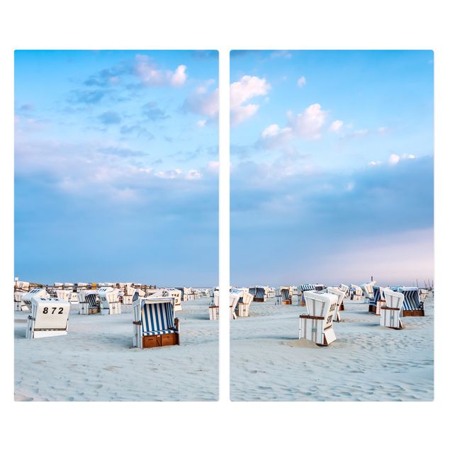 Tampa para fogão Beach Chairs On The North Sea Beach