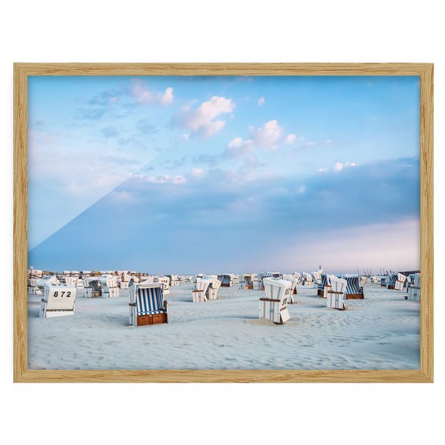 quadro de praia Beach Chairs On The North Sea Beach