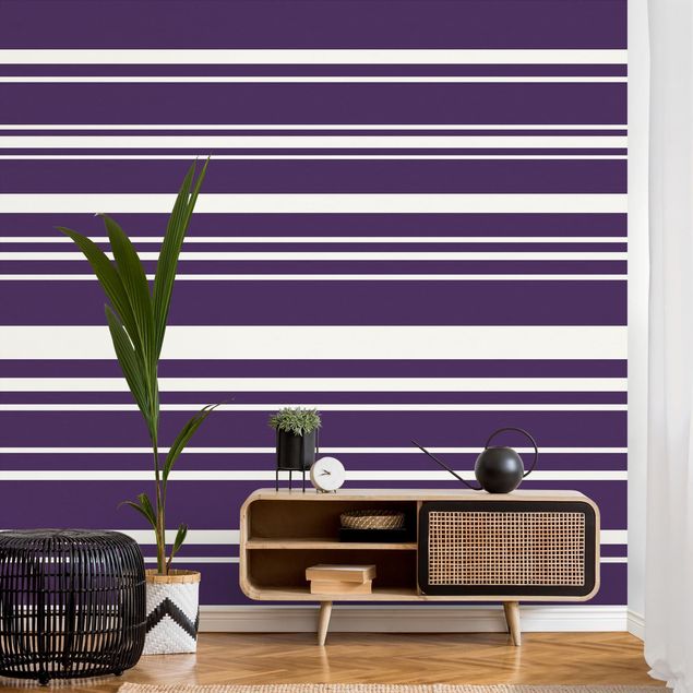 Papel de parede padrões Stripes On Purple Backdrop