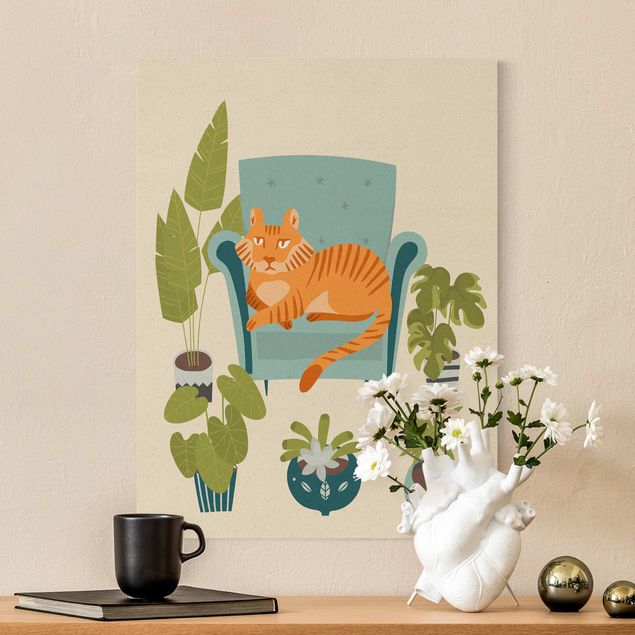 quadros com gatos Domestic Tiger Illustration