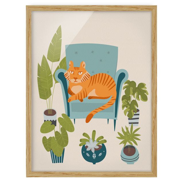 Quadros com moldura animais Domestic Mini Tiger Illustration