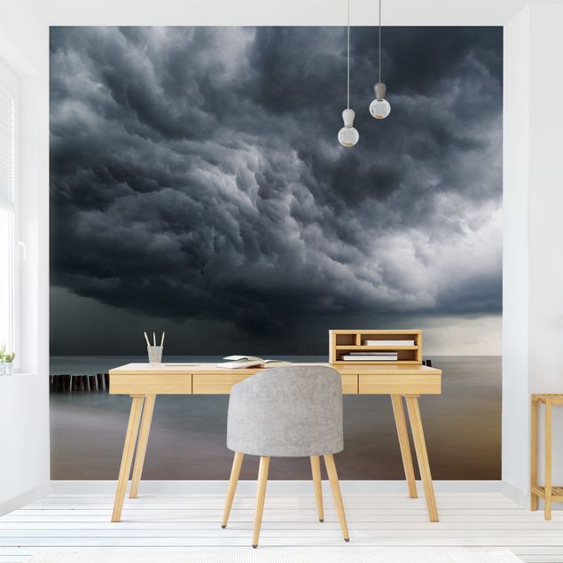 papel de parede moderno para sala Storm Clouds Over The Baltic Sea