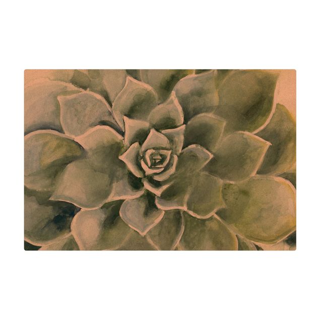 tapete pequenininho Succulent Plant Watercolour Dark