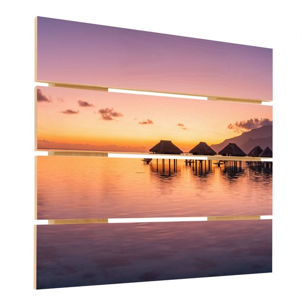 quadro de madeira para parede Sunset Dream