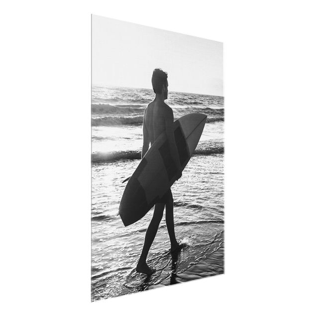 quadros sobre o mar Surfer Boy At Sunset