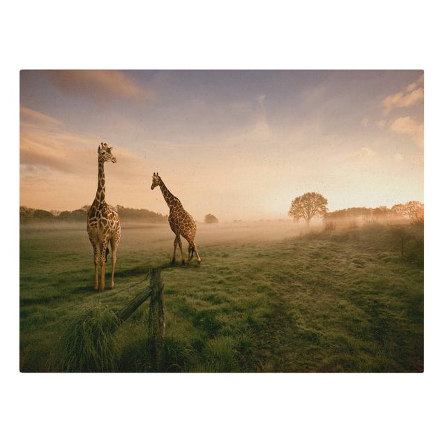 quadro com paisagens Surreal Giraffes