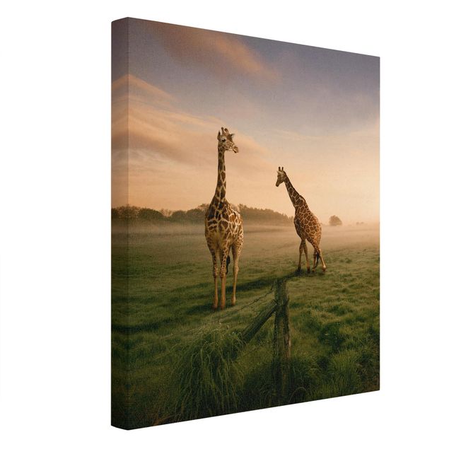 Telas decorativas paisagens Surreal Giraffes