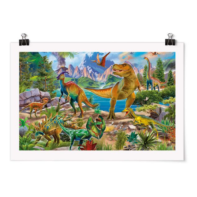 quadro animal T-Rex And Parasaurolophus