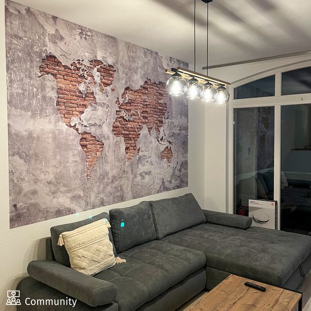 Mural de parede Shabby Concrete Brick World Map