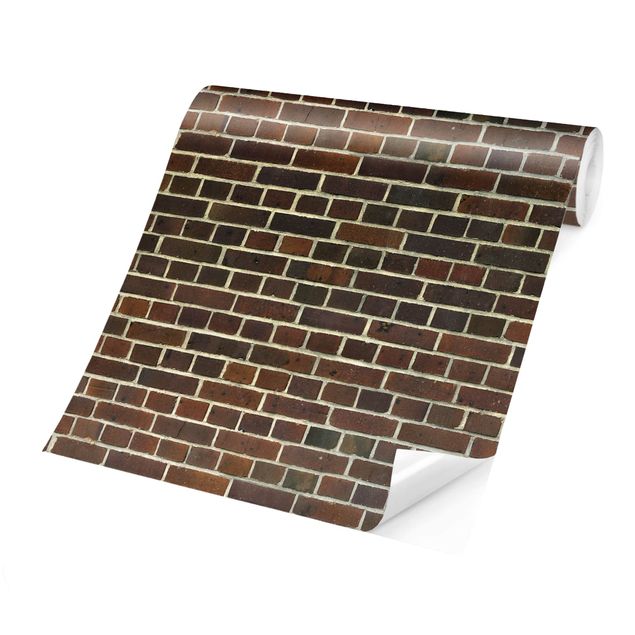 papel de paredes 3d Brick Wall Reddish Brown