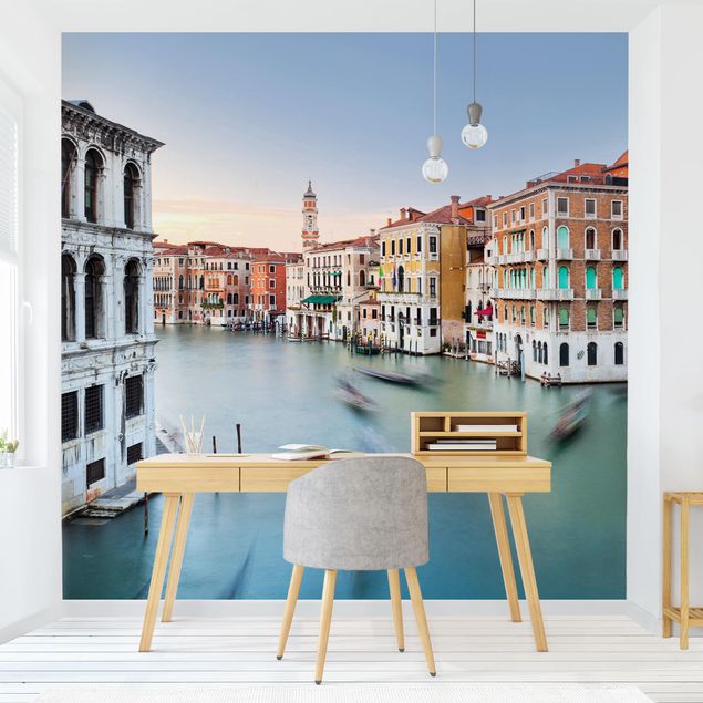 papel de parede moderno para sala Grand Canal View From The Rialto Bridge Venice