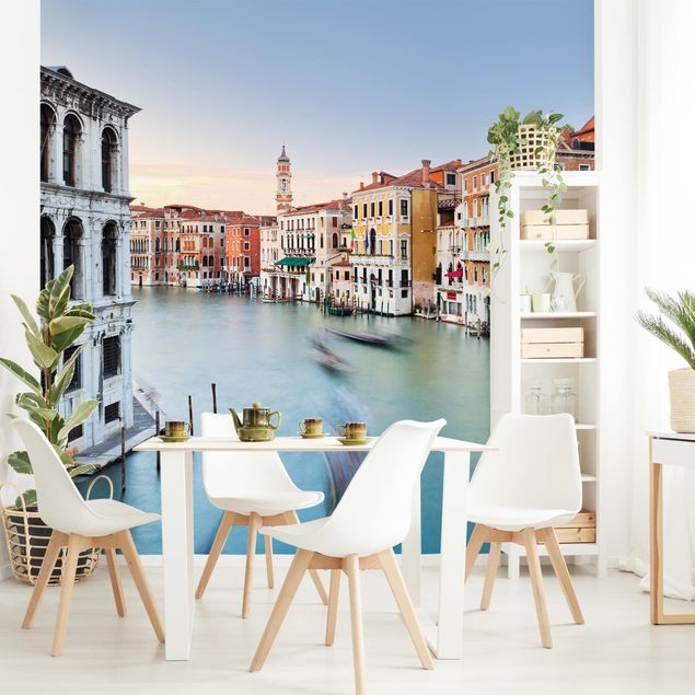 papel de parede com azul Grand Canal View From The Rialto Bridge Venice