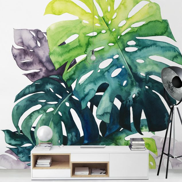 Papel de parede com verde Exotic Foliage - Monstera
