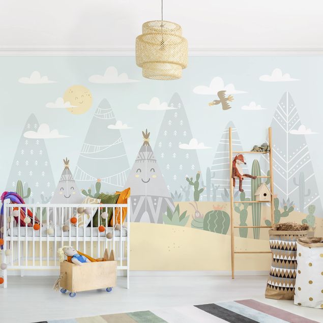decoração para quartos infantis Tepee With Cacti