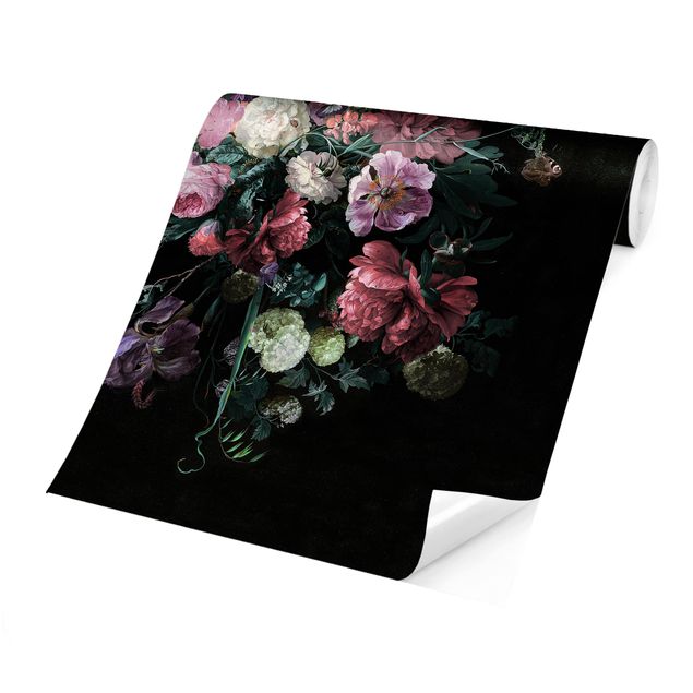 papel parede preto Jan Davidsz De Heem - Dark Flower Bouquet