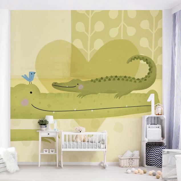 papel de parede para quarto de casal moderno Mum And I - Crocodiles