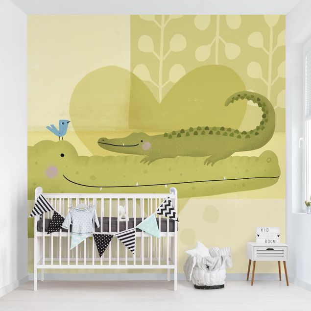 Papel de parede verde Mum And I - Crocodiles