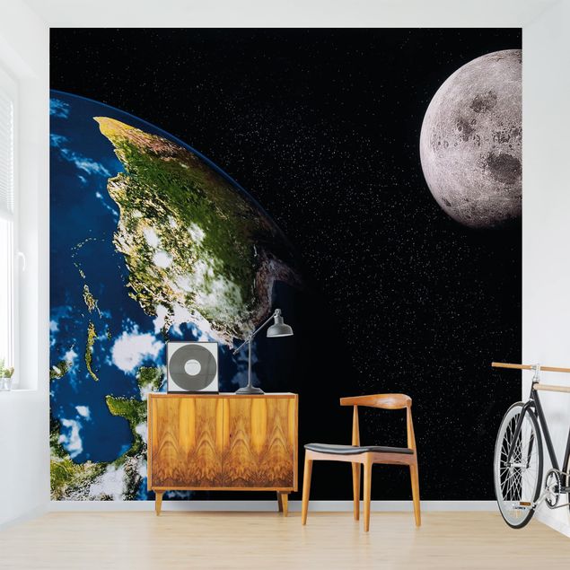 Papel de parede céu Moon and Earth