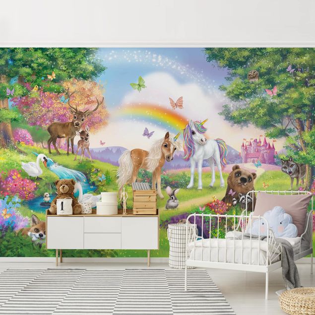 Papel de parede animais Animal Club International - Magical Forest With Unicorn