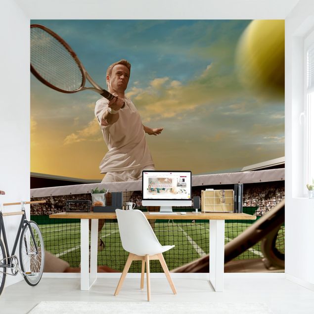 papel de parede para quarto de casal moderno Tennis Player