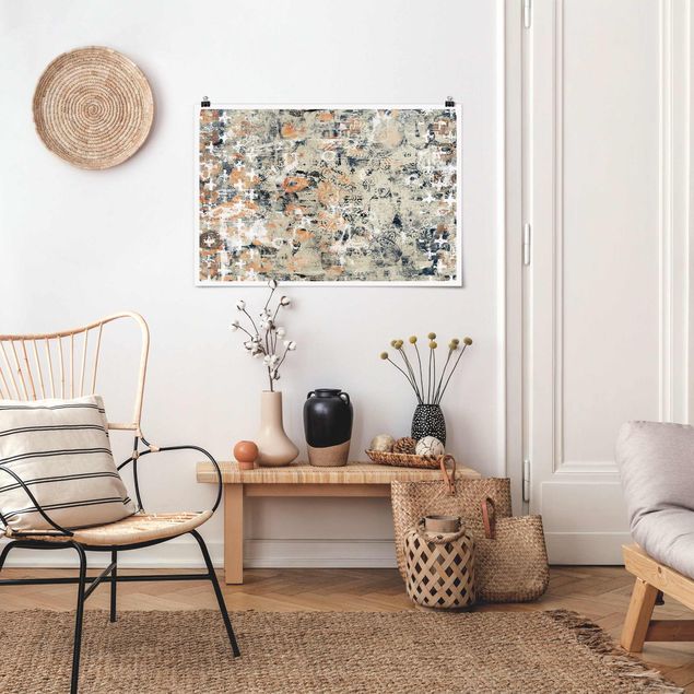 quadros modernos para quarto de casal Teracotta Collage