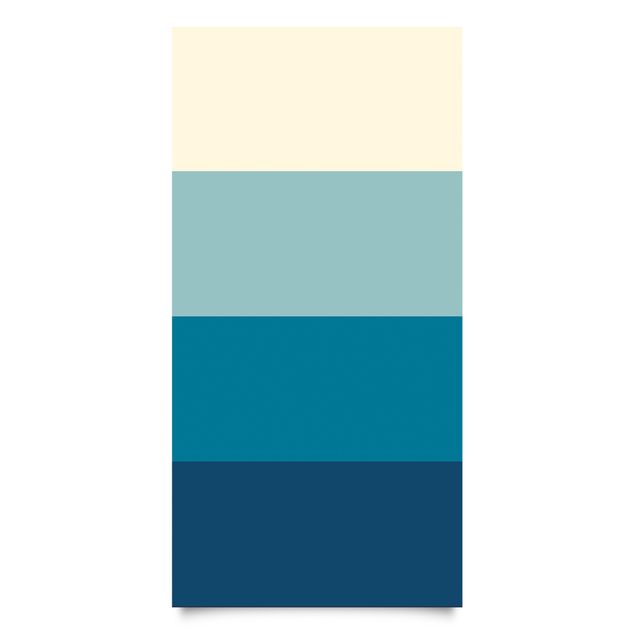 Papel autocolante para móveis mesas Deep Sea 4 Stripes Set - Pastel Turquoise Teal Prussian Blue Moon Gray