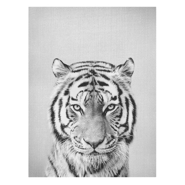 Telas decorativas em preto e branco Tiger Tiago Black And White