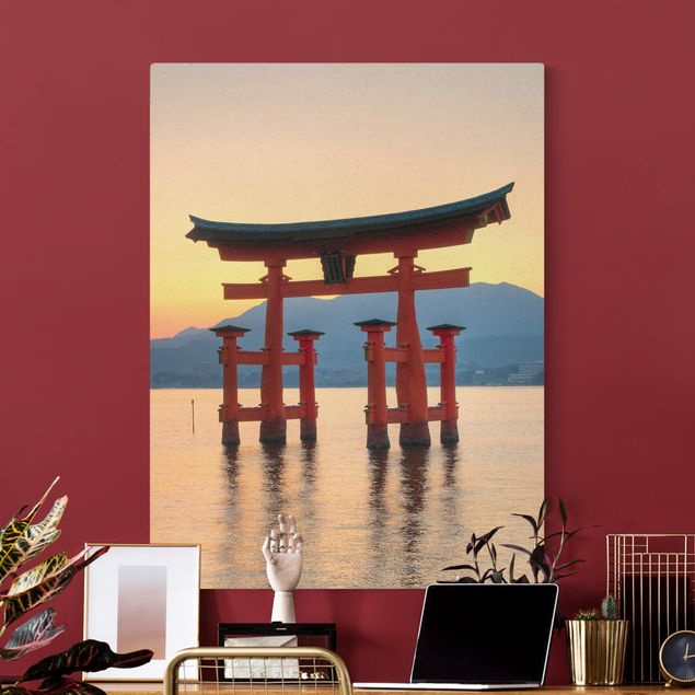 Telas decorativas Ásia Torii Near Itsukushima