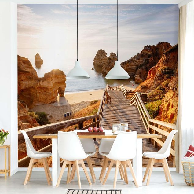papel de paredes 3d Paradise Beach In Portugal