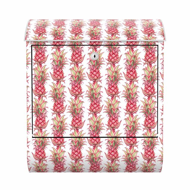 Caixas de correio em rosa Tropical Pineapple Stripes