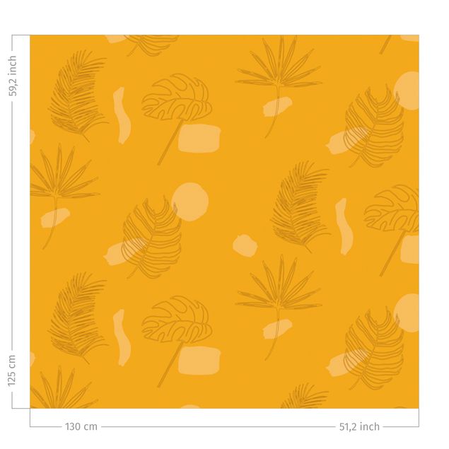decoraçoes cozinha Tropical Leaf Pattern - Warm Yellow