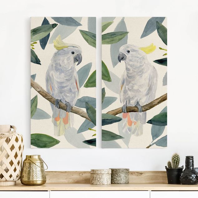 Telas decorativas aves Tropical Cockatoo Set