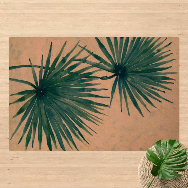 tapetes sala modernos Tropical Palm Leaves Close-up