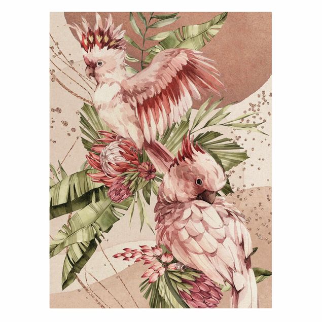 Quadros decorativos Tropical Birds - Pink Cockatoes